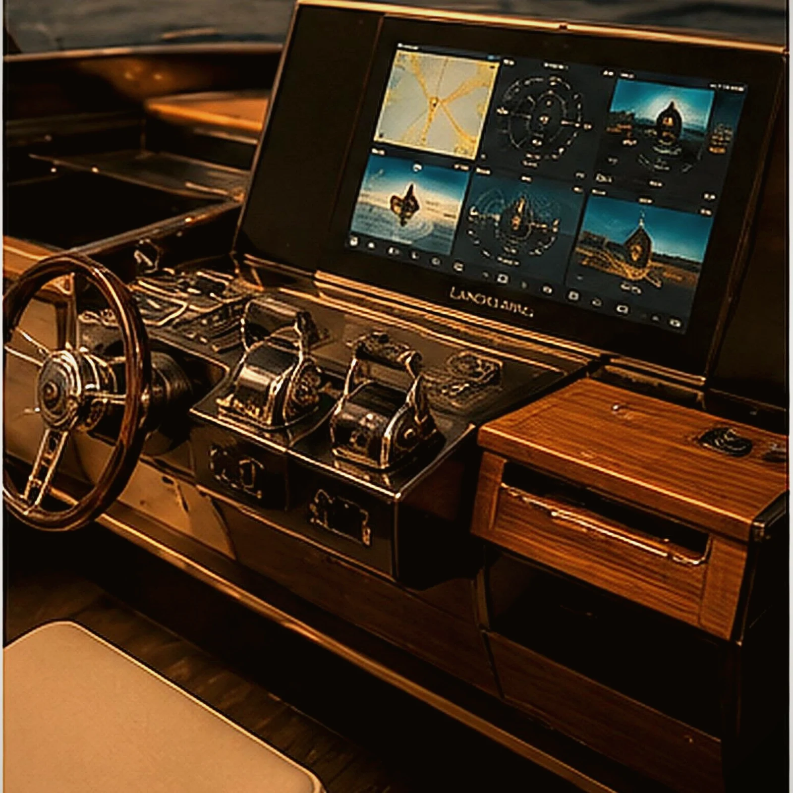 Luxury yacht helm