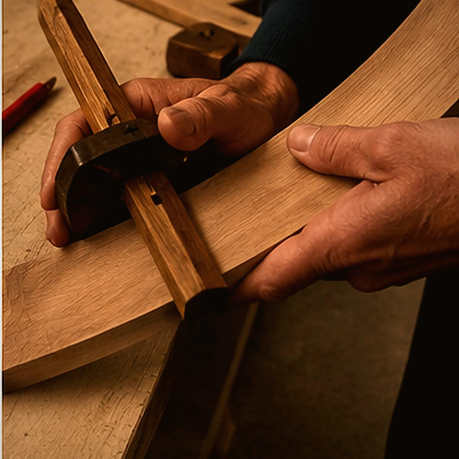 Italian artisan shaping wood